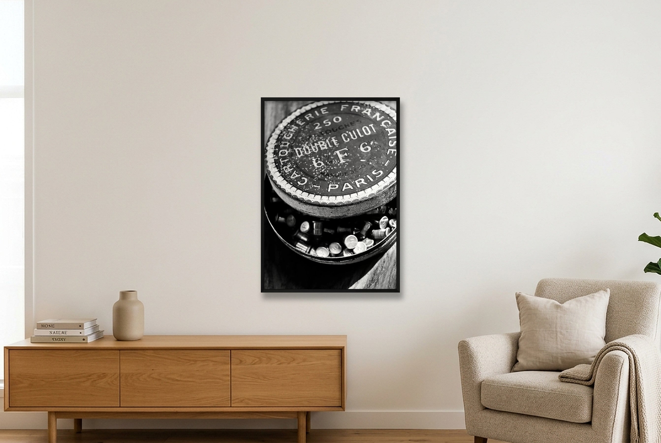 Double Culot B&W — 70×100cm, 28×39" Black Frame