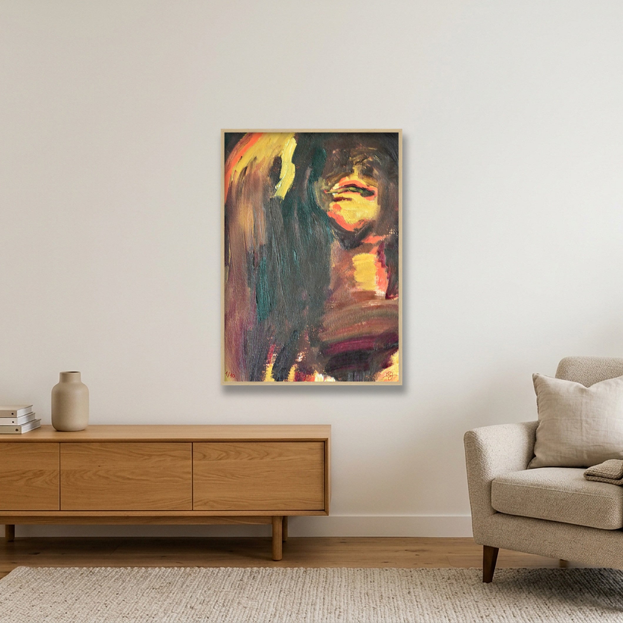 Figure — 70×100cm, 28×39" Oak Frame