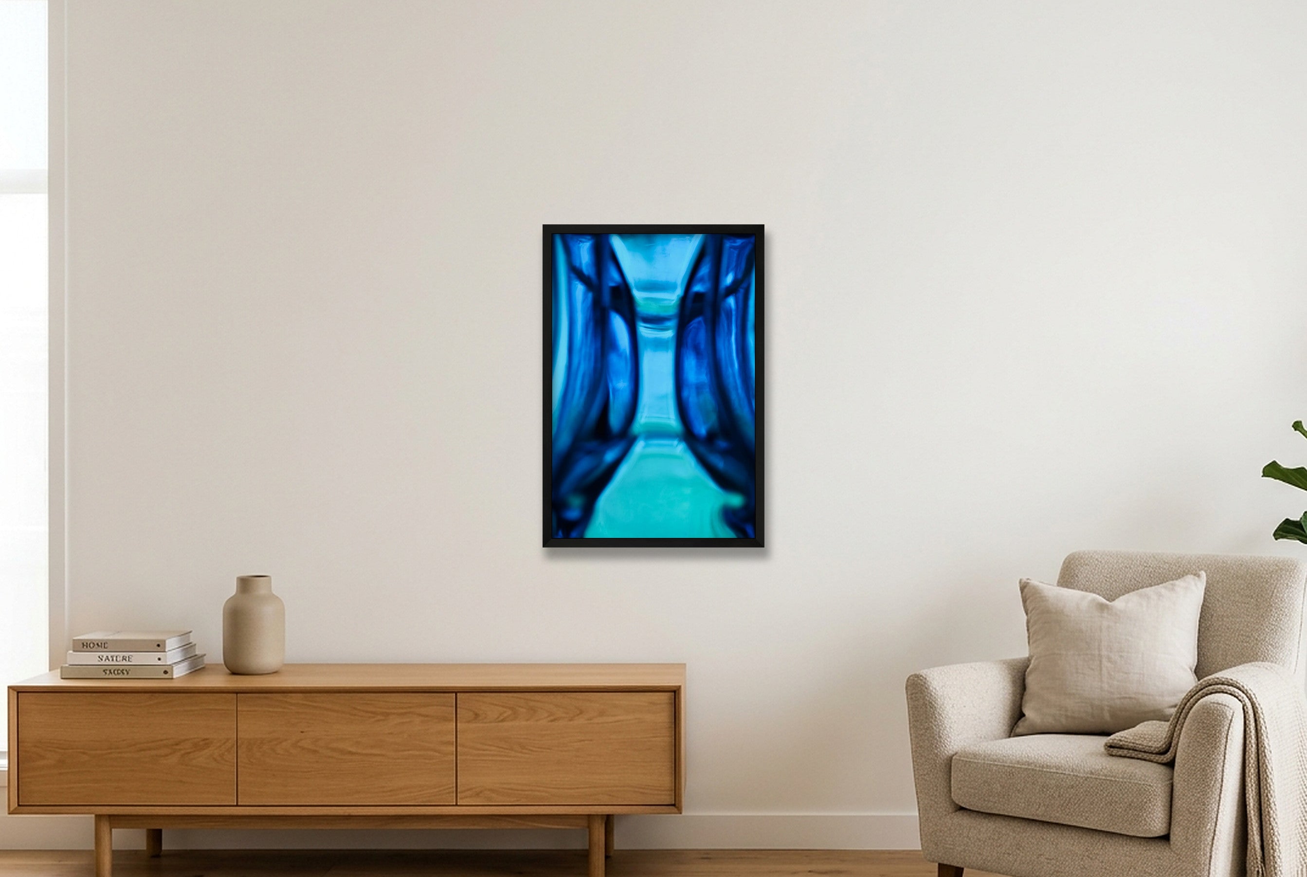 Blue Glass #1 — 40×60cm, 16×24" Black Frame