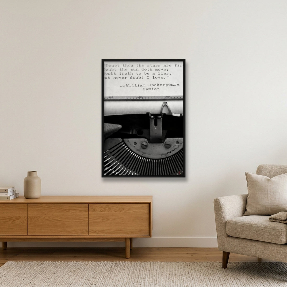 Typwriter — 70×100cm, 28×39" Black Frame