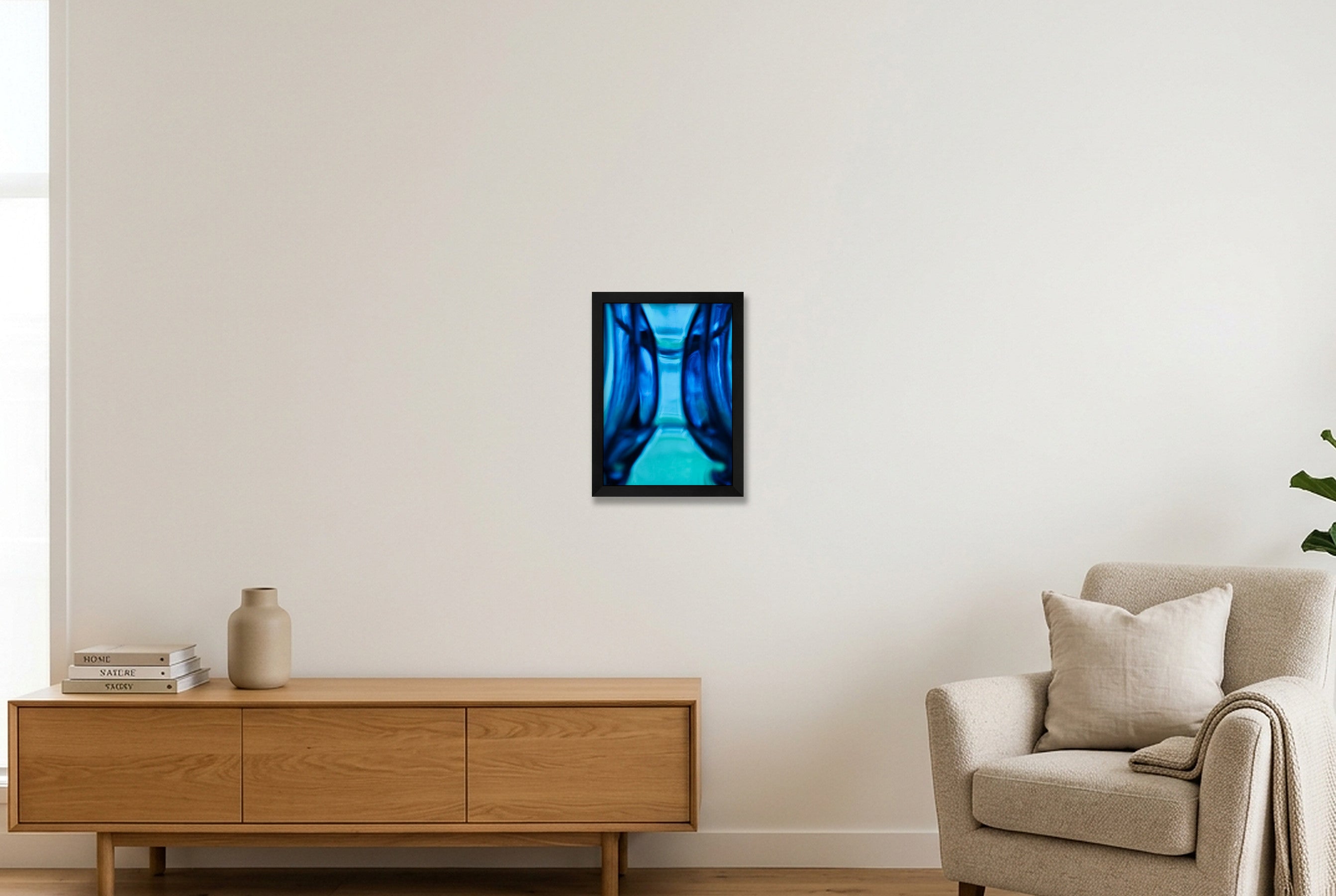 Blue Glass #1 — A4 (21×30cm, 8×12") Black Frame