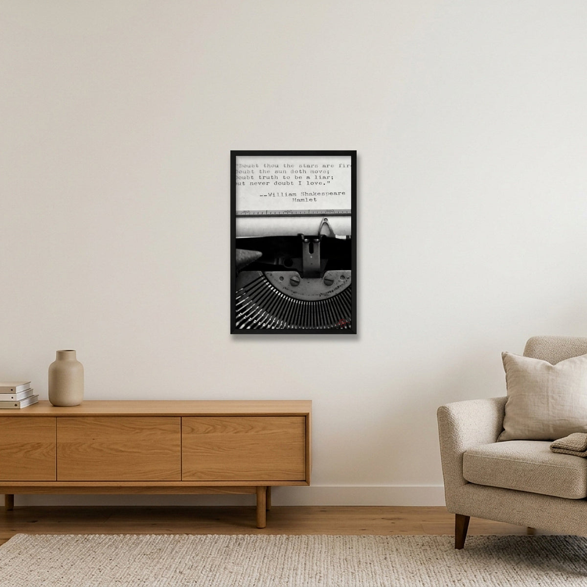 Typwriter — 40×60cm, 16×24" Black Frame