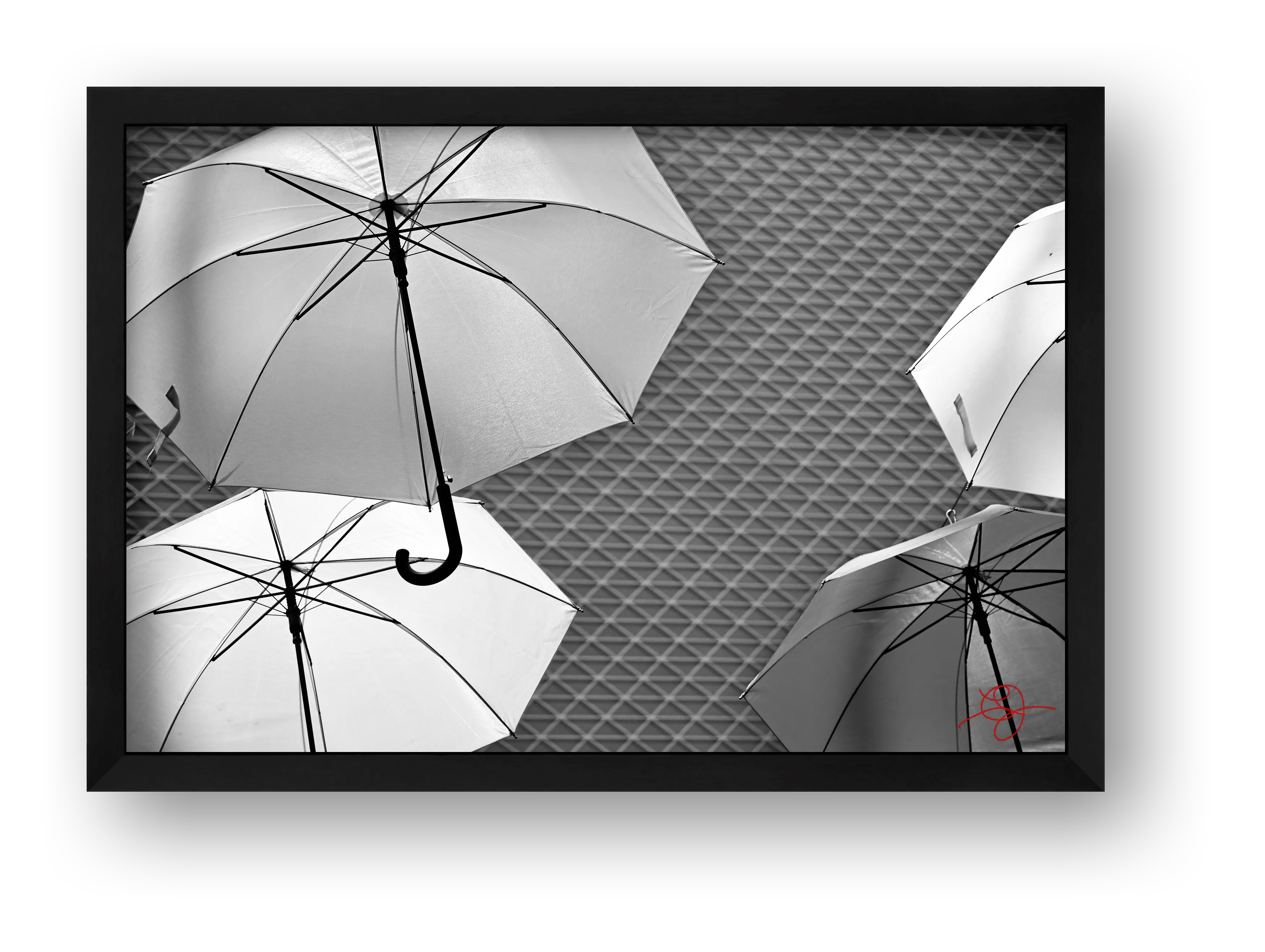 Parapluies B&W — framed