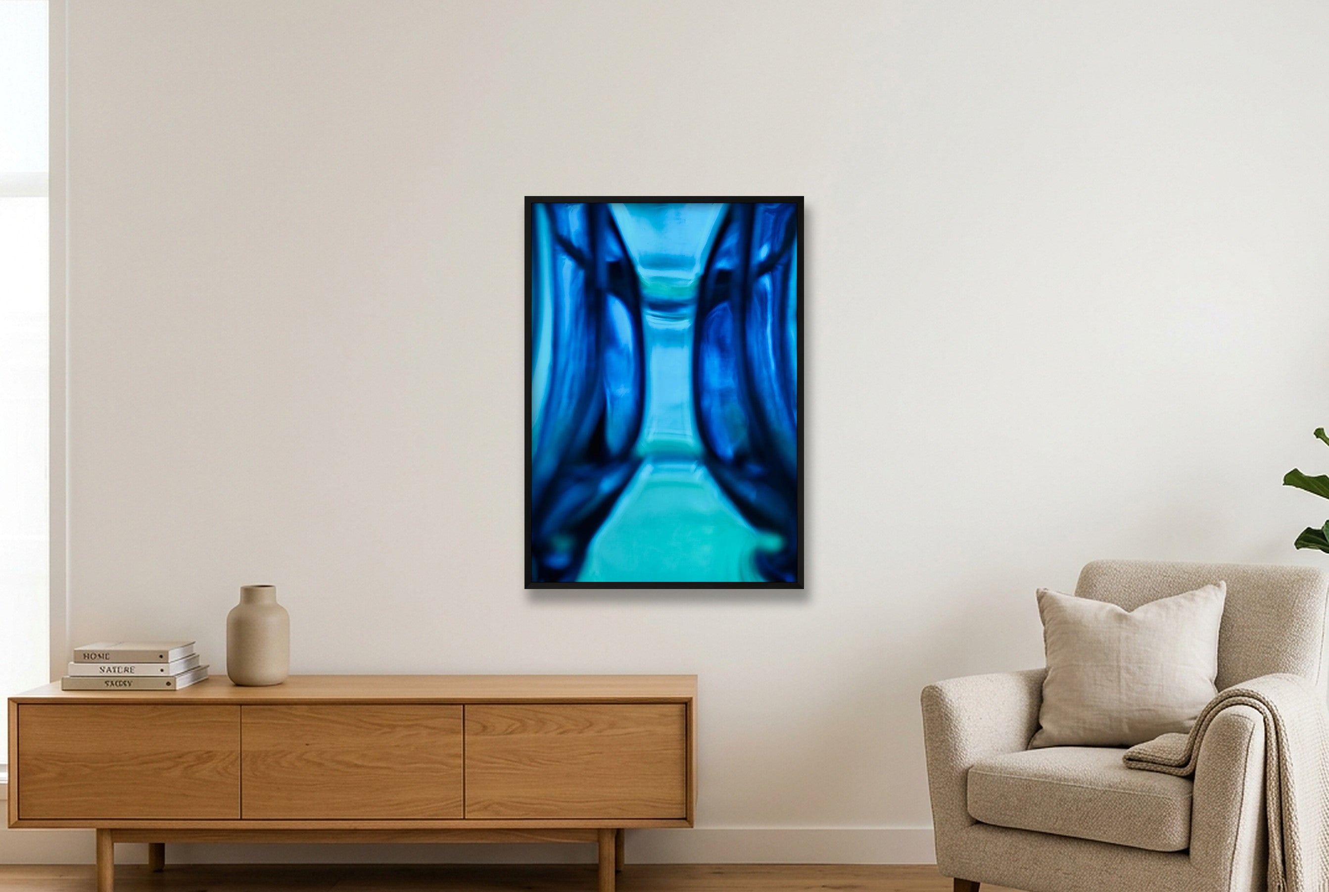 Blue Glass #1 — 70×100cm, 28×39" Black Frame