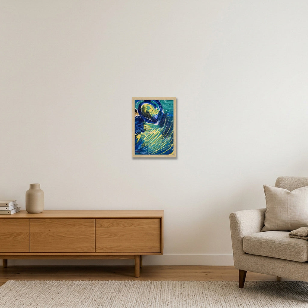 Untitled Oil on Canvas #2 — A4 (21×30cm, 8×12") Oak Frame