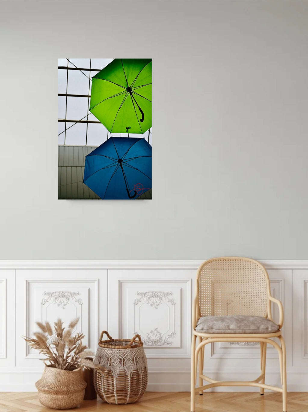 Parapluies Bleu et Vert