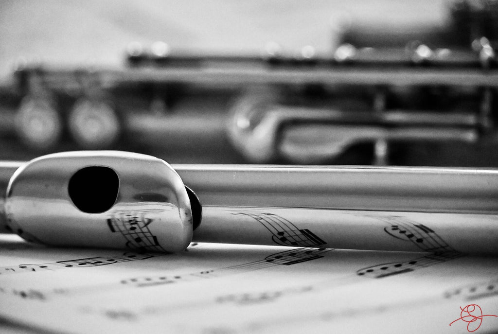 Flute Tattoo B&W