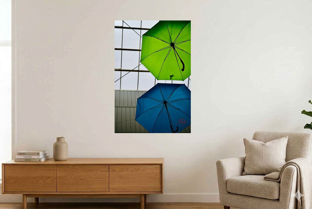 Parapluies Bleu et Vert