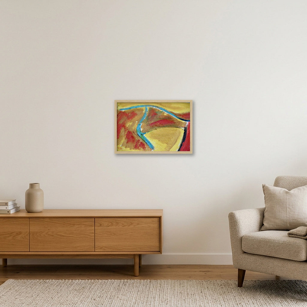 Untitled Oil on Canvas #1 — 45×30cm, 18×12" Oak Frame