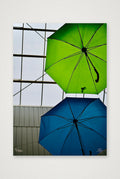 Parapluies Bleu et Vert #2 — A4 (21×30cm, 8×12") Print only