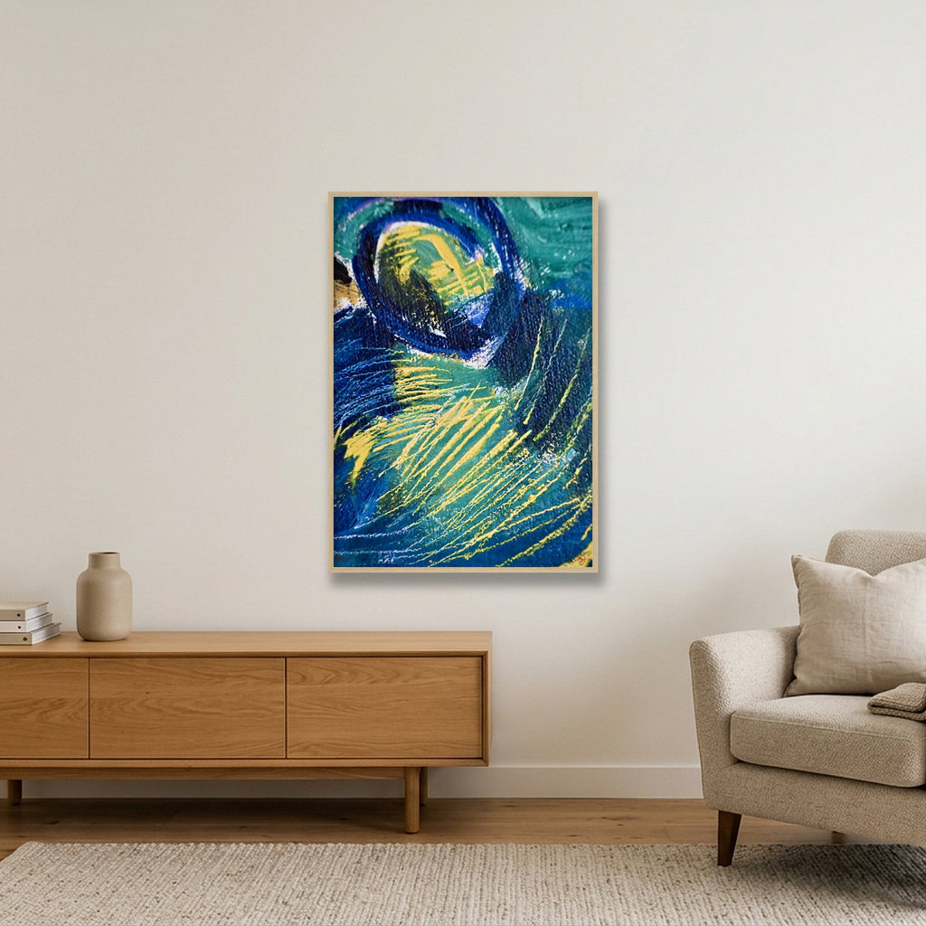 Untitled Oil on Canvas #2 — 70×100cm, 28×39" Oak Frame