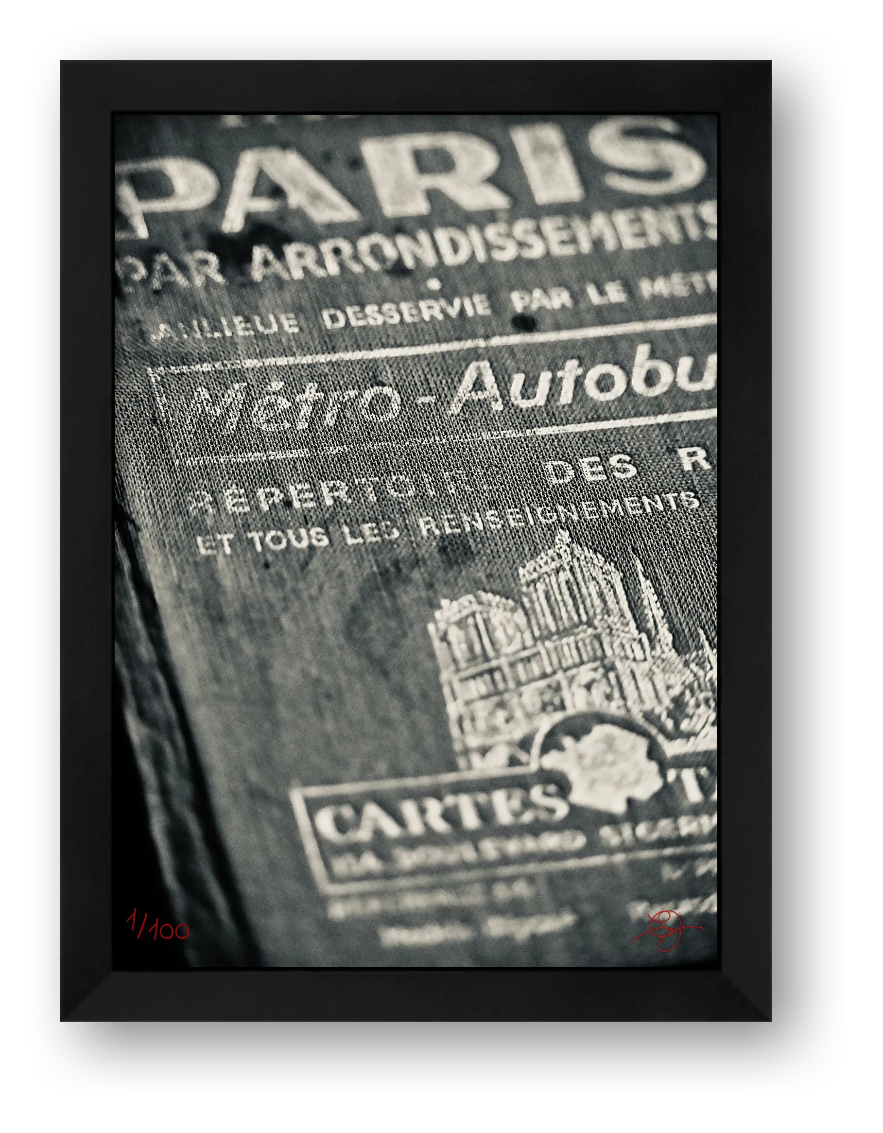 Taride Paris B&W — framed